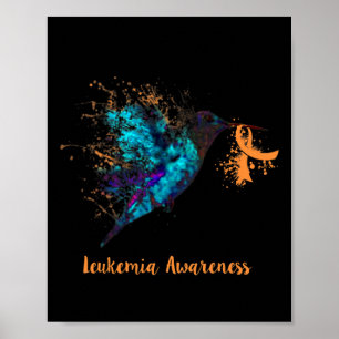 Poster Sensibilização Hummingbird Orange Ribbon Water