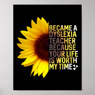 Poster Sensibilização Mês Trabalho de Girassol Dislexia P