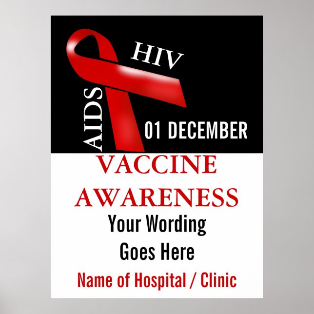 Pôster Sensibilização mundial para o dia da SIDA, faça a  (Frente)