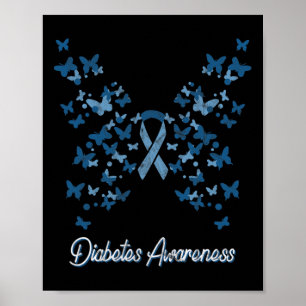 Poster Sensibilização para a diabetes Borboleta T1 T2 fem