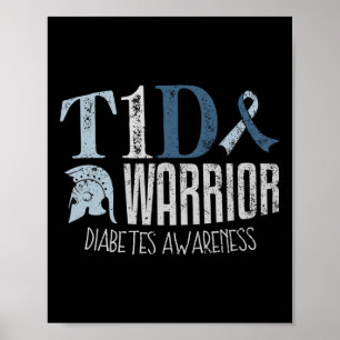 Poster Sensibilização para a diabetes Mês T1d Guerreiro 1
