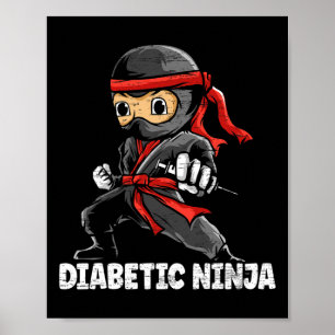 Poster Sensibilização para a Diabetes Ninja diabética Mês