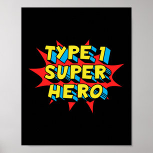 Poster Sensibilização para a Diabetes Tipo Um Super-Herói