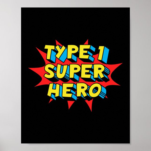 Poster Sensibilização para a Diabetes Tipo Um Super-Herói (Frente)