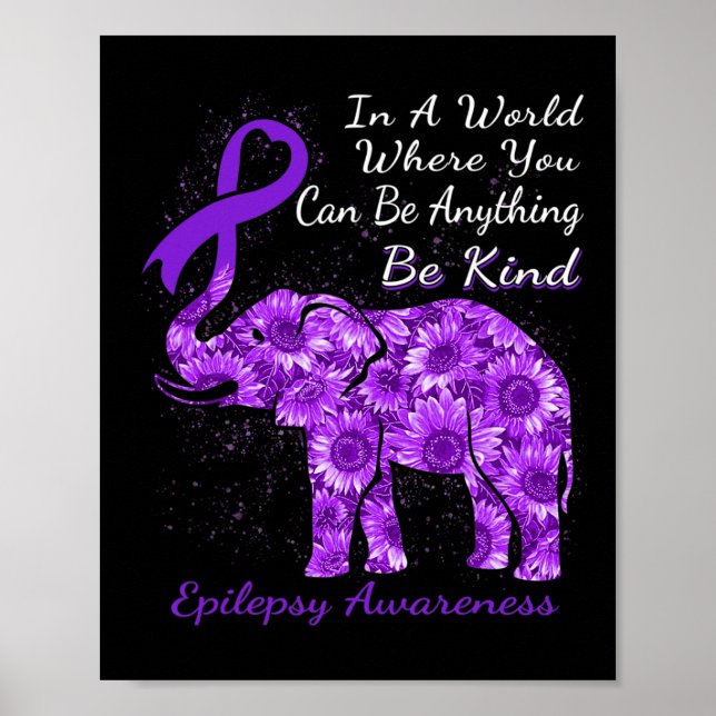 Poster Sensibilização para a epilepsia Elefante de girass (Frente)