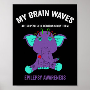 Poster Sensibilização para a epilepsia faixa púrpura - se