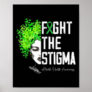 Poster Sensibilização Para A Saúde Mental Coração Combate