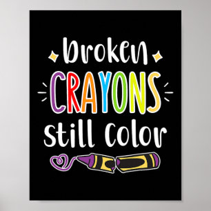 Poster Sensibilização para a saúde mental Crayons quebrad