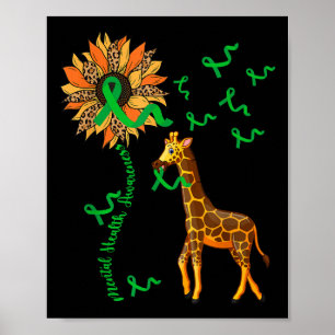 Poster Sensibilização Para A Saúde Mental Girafa Segurand