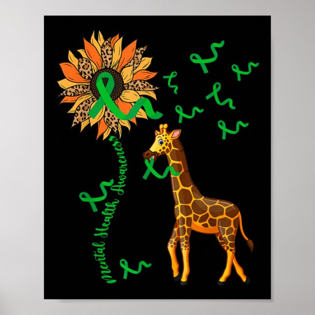 Poster Sensibilização Para A Saúde Mental Girafa Segurand (Frente)