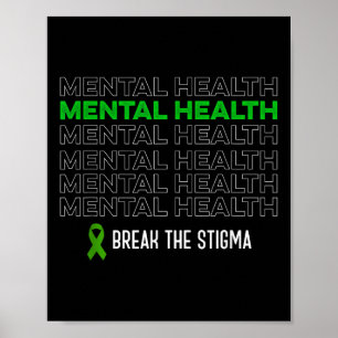Poster Sensibilização Para A Saúde Mental Quebra A Fita D