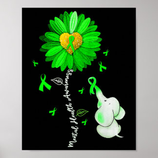 Poster Sensibilização para a saúde mental Sunflower Green