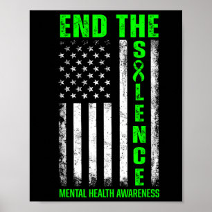 Poster Sensibilização Para A Saúde Mental Termina O Silên