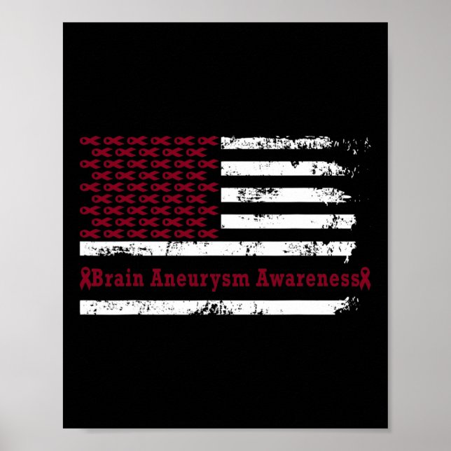 Poster Sensibilização Para O Aneurismo E A Bandeira Ameri (Frente)