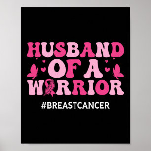 Poster Sensibilização Para O Cancer De Um Guerreiro Rosa