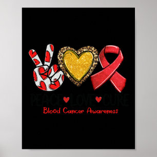 Poster Sensibilização para o Cancer Sanguíneo Paz Amor Cu