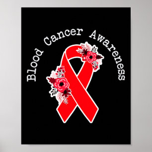 Poster Sensibilização para o Cancer Sanguíneo Vermelho Fl