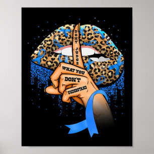 Poster Sensibilização para o diabetes Lábios-leopardo Blu