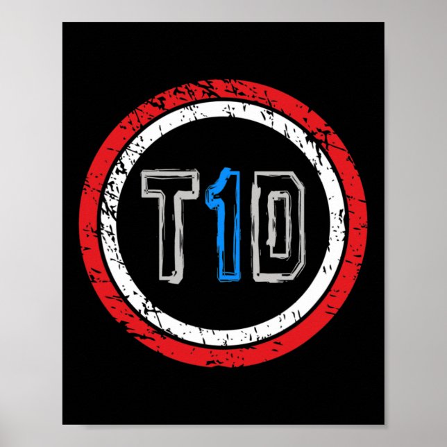 Poster Sensibilização para o diabetes tipo 1 do emblema T (Frente)