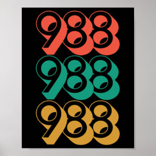 Poster Sensibilização para o Suicídio - 988 - Prevenção d