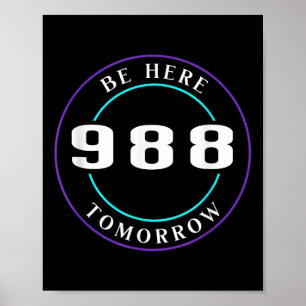 Poster Sensibilização para o Suicídio 988 - Prevenção do 