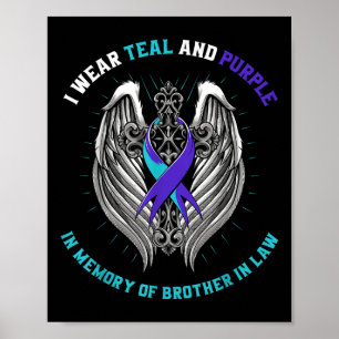 Poster Sensibilização Para O Suicídio Em Teal E Roxo Irmã