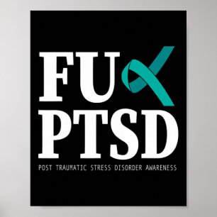 Poster Sensibilização para Ptsd de Friso Teal - Suporte a