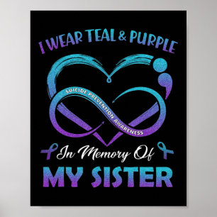 Poster Sensibilização Suicida Eu Visto Roxo Teal Em Memór