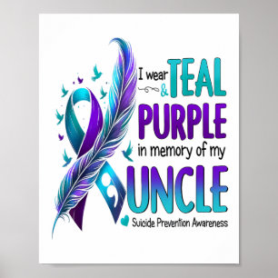 Poster Sensibilização Suicida Eu Visto Roxo Teal Em Memór