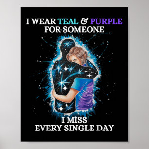 Poster Sensibilização Suicida Eu Visto Teal &amp; Purple 
