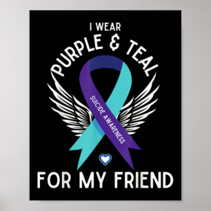 Poster Sensibilização Suicida Eu Visto Teal E Purple Para