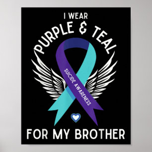Poster Sensibilização Suicida Eu Visto Teal E Purple Para