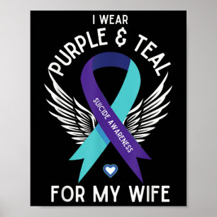 Poster Sensibilização Suicida Eu Visto Teal E Purple Para