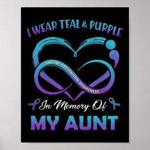 Poster Sensibilização Suicida Eu Visto Teal E Roxo Na Mem