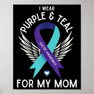 Poster Sensibilização Suicida Eu Visto Teal E Roxo Para M