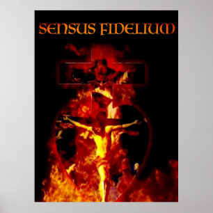 POSTER SENSUS FIDELIUM CATHOLIC CRUCIFIXION HOLY TRINITY