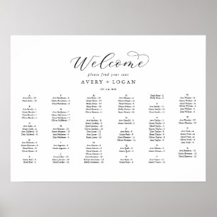 Poster Sentado Alfabético Horizontal de Script Elegante