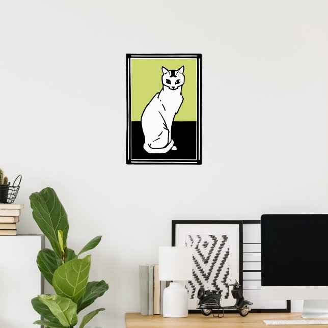 Poster Sentado Cat Julie de Graag Art Nouveau (Escritório em casa)