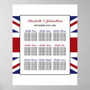 Poster Sentado de Casamento Britânico da Union Jack Flag