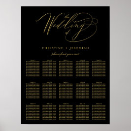 Poster Sentado Dourado Elegante Elegante Negra Elegante