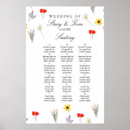 Poster Sentado Simples De Casamento De Flores Selvagens