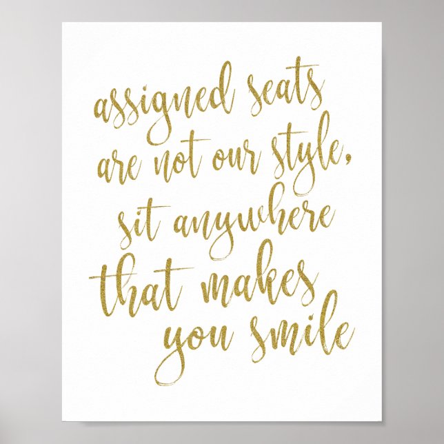 Poster Sente-Se Em Qualquer Lugar Que Te Faz Sorrir Sinal (Frente)