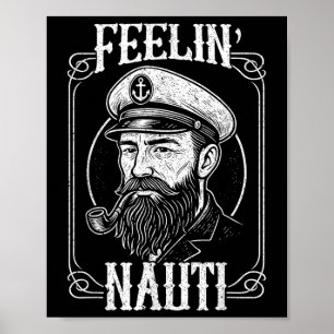 Poster Sentimento Engraçado Capitão do Barco a Motor Naut