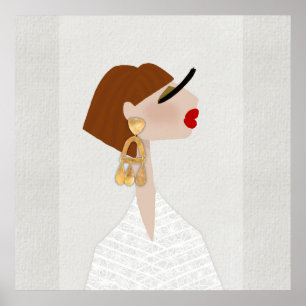 Poster Sentindo a Moda Fabulosa Arte de Moda Glam