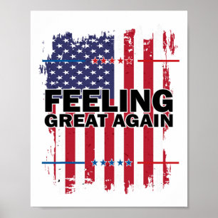 Poster Sentindo Excelente Novamente Trump 2024 American U