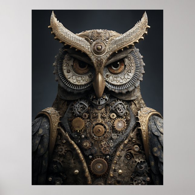 Poster Sentinela de Latão Steampunk (Frente)