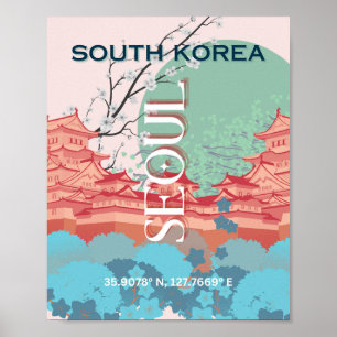 Poster Seoul South Korea Viagem Art