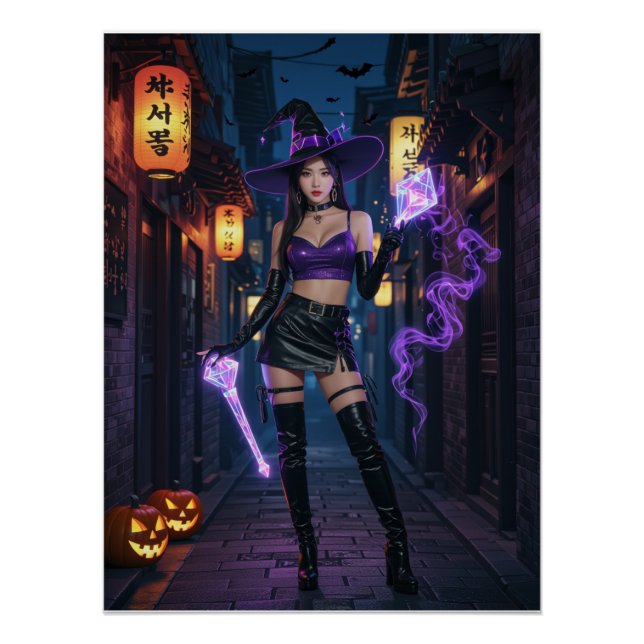 Pôster Seoul Witch Vibes - Halloween 2025" (Frente)