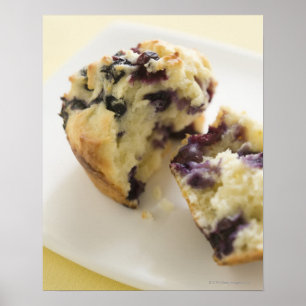 Poster Separação do muffin de blueberry aberta em uma