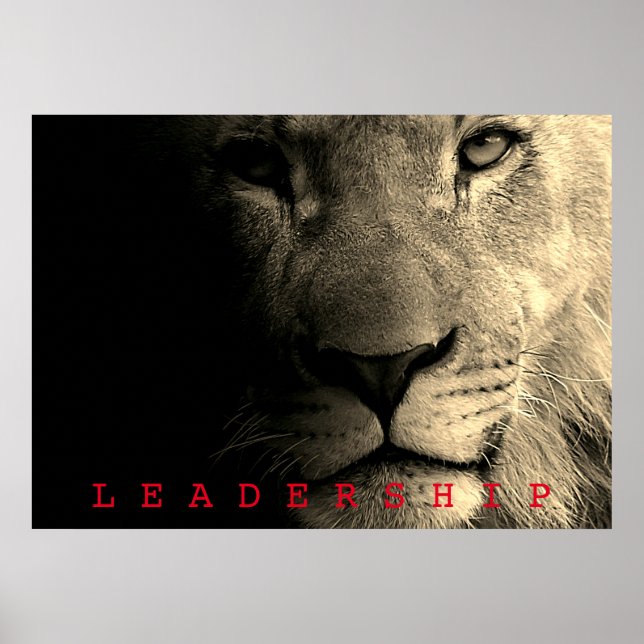 Poster Sepia Liderança Motivacional King Lion (Frente)